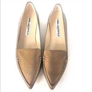 KARL LAGERFELD Destine gold metallic flats 6
